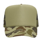 OTTO CAP Polyester Foam Front Camouflage 5 Panel High Crown Mesh Back Trucker Hat