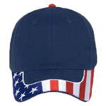OTTO United States Flag Pattern Visor Brushed Cotton Twill Six Panel Low Profile Baseball Cap